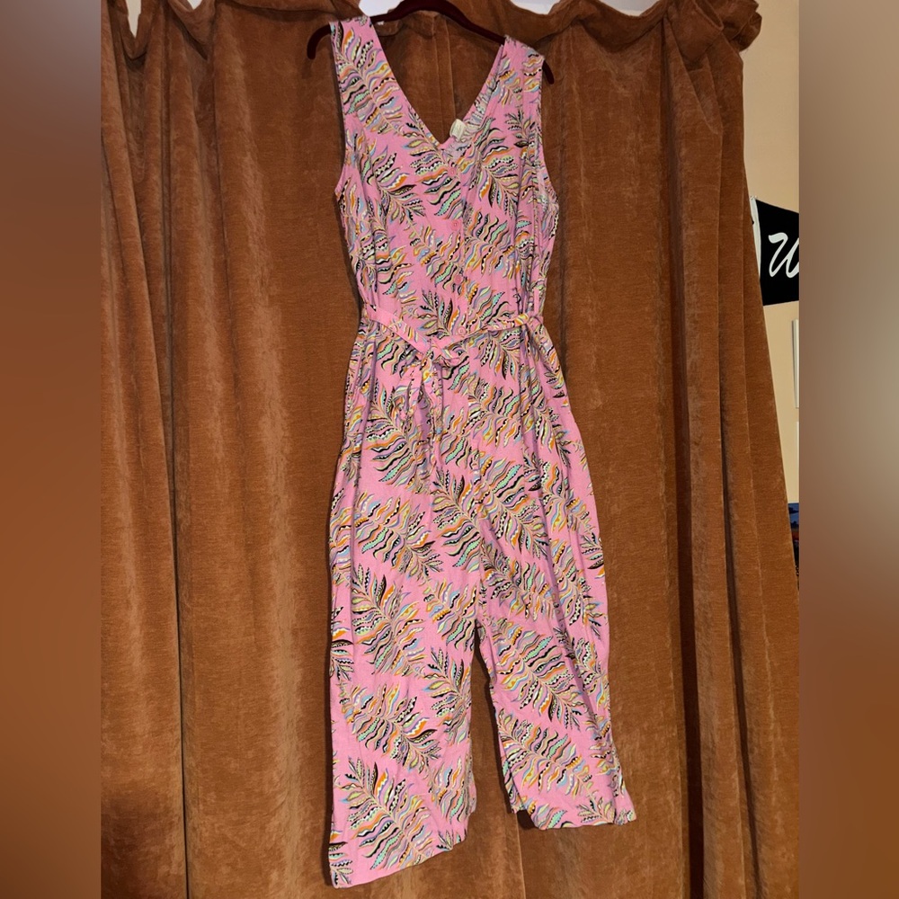 LUCY & YAK limited edition Finn V-Neck Cotton & Linen Jumpsuit size 16